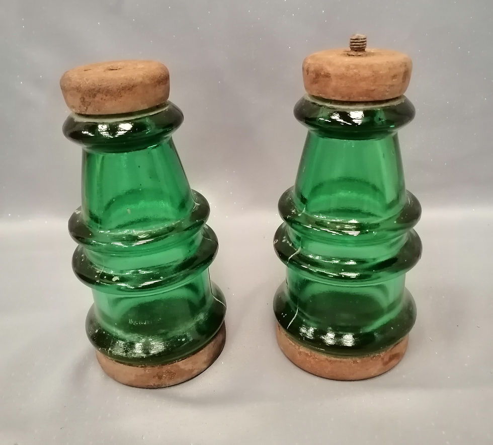 Miniature : Lot de 2 anciens isolateurs électrique haute tension en verre