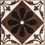 Thumbnail: Black, brown and white floral pattern with trefoils
