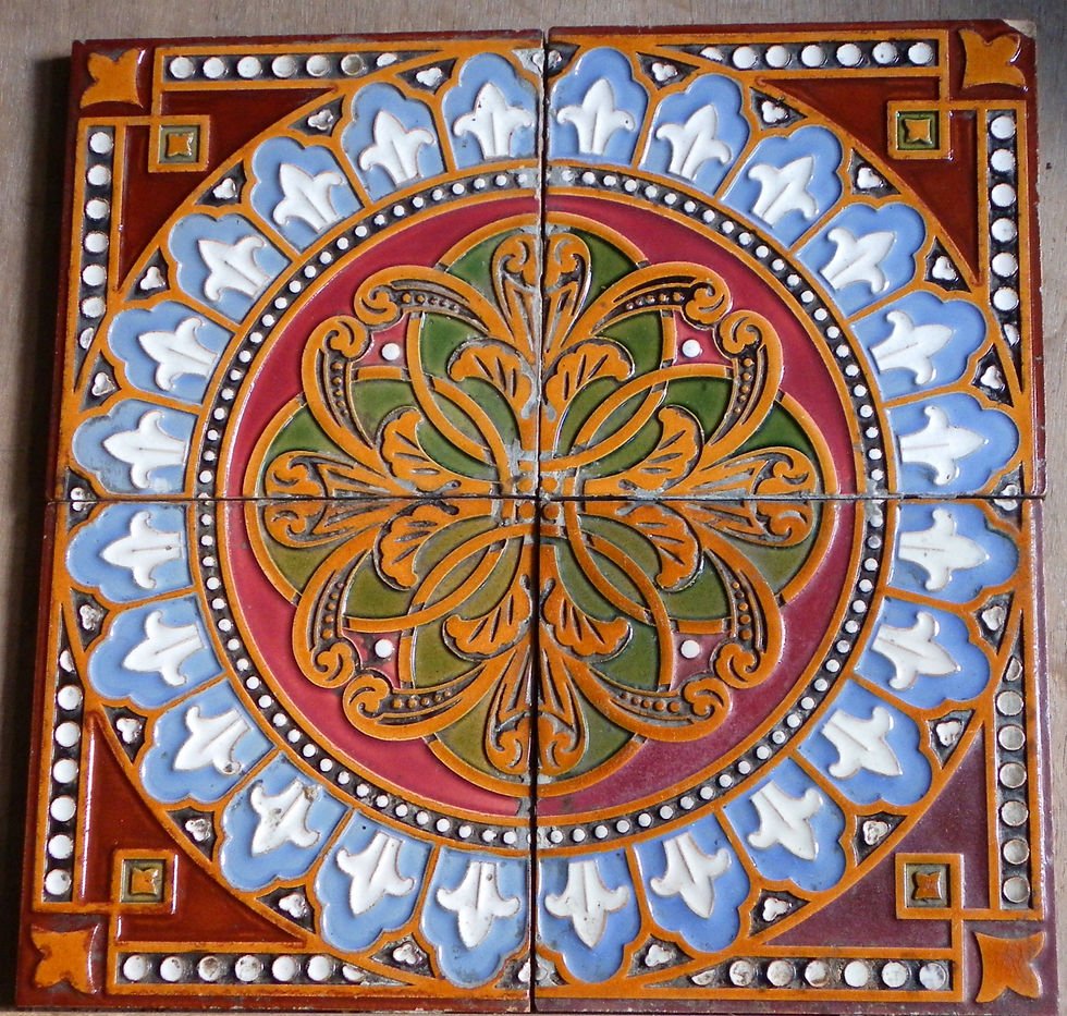 Thumbnail: 24 Majolica Quarters making 6 Roundels