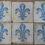 Thumbnail: Set of six blue and white fleur de lys