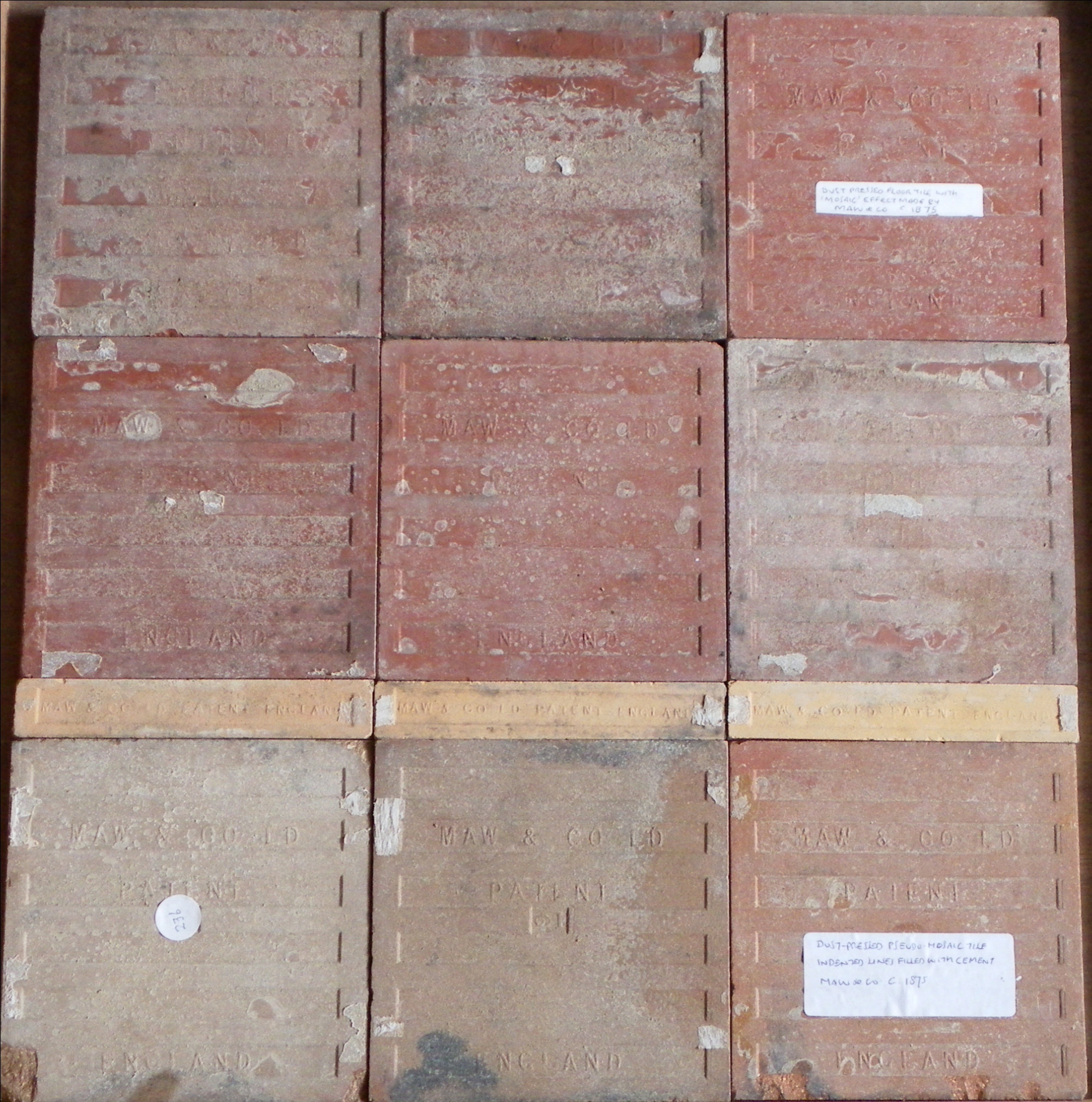 20 x Maw & Co mosaic pugintiles