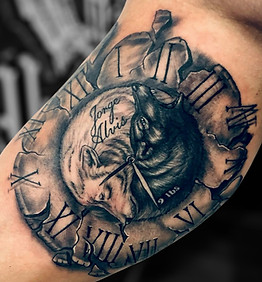 Black & grey tattoo created and tattooed by Randy