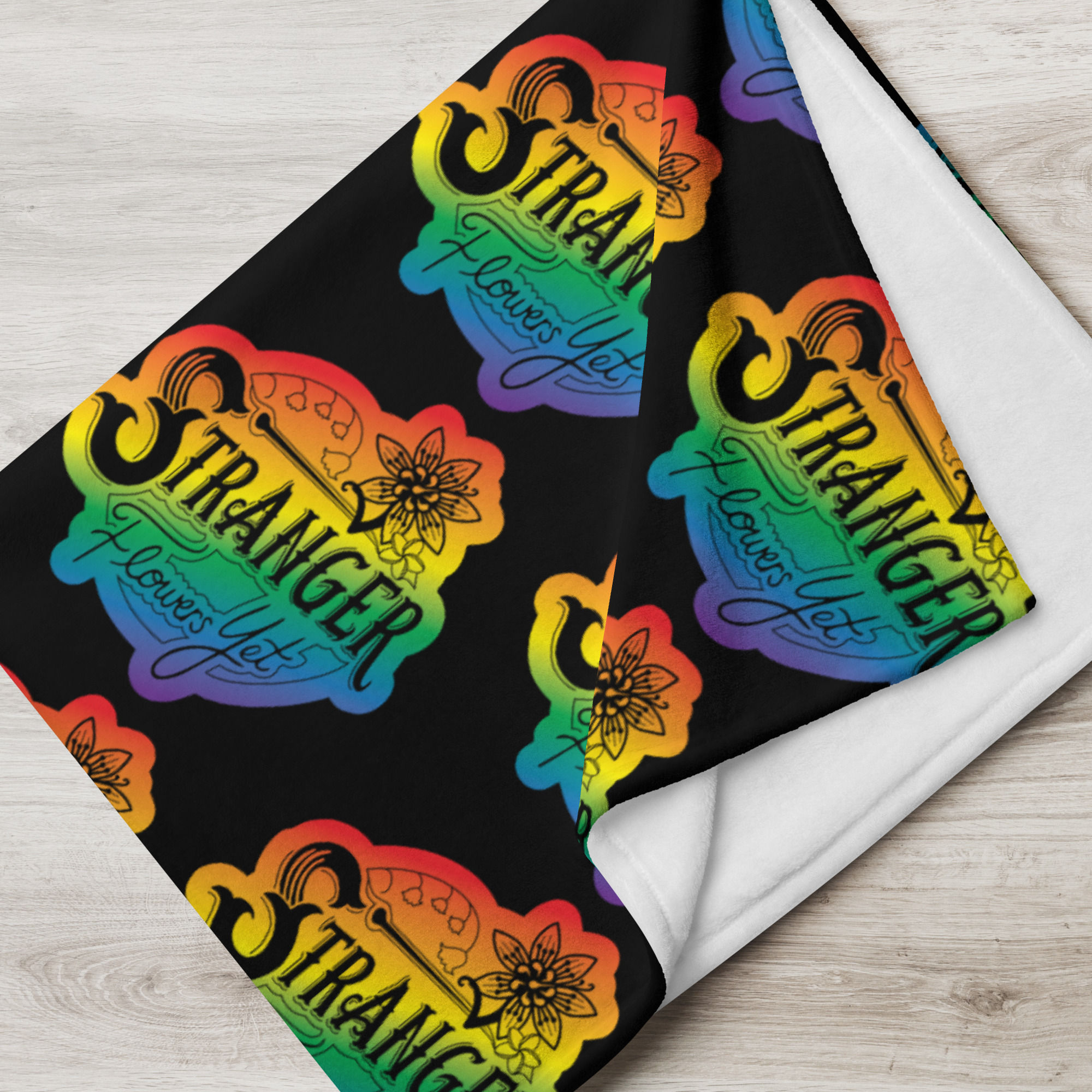 Stranger Flowers Yet Tattoo Pride Throw Blanket