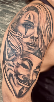 Black & grey tattoo created and tattooed by Randy