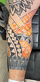 Custom freehand drawn polynesian tattoo created by ocala florida tattoo artist Gregg at The Tattoo Gallery of Ocala, LLC
