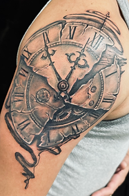 Black & grey tattoo created and tattooed by Randy