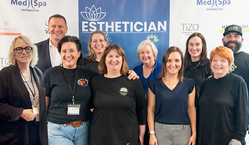 Pam Huck, Stephanie Huck and brand partners at Esthetician ETC.