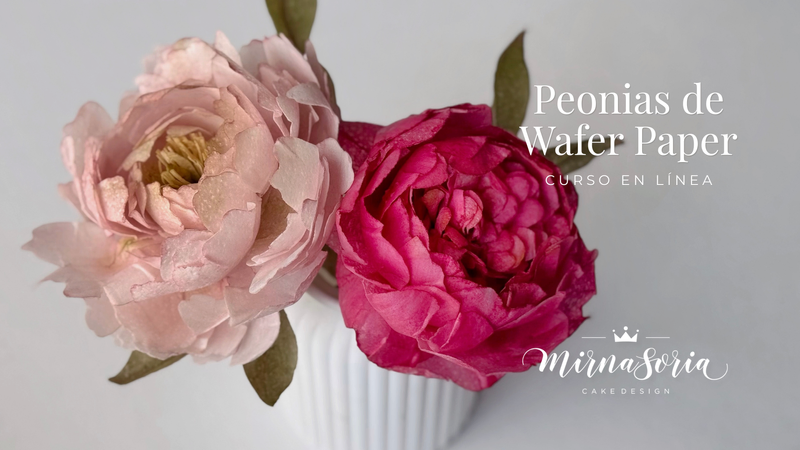 Peonias de Wafer Paper - Curso en Línea