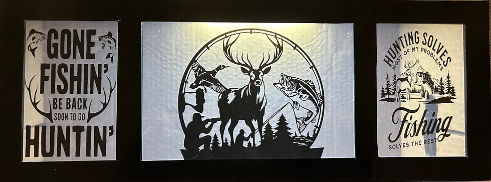 Mock-up of the three graphic with natural backlight...