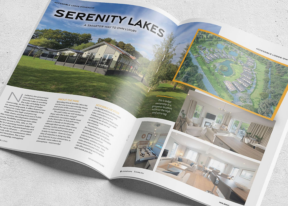Magazine spread showing lodge park