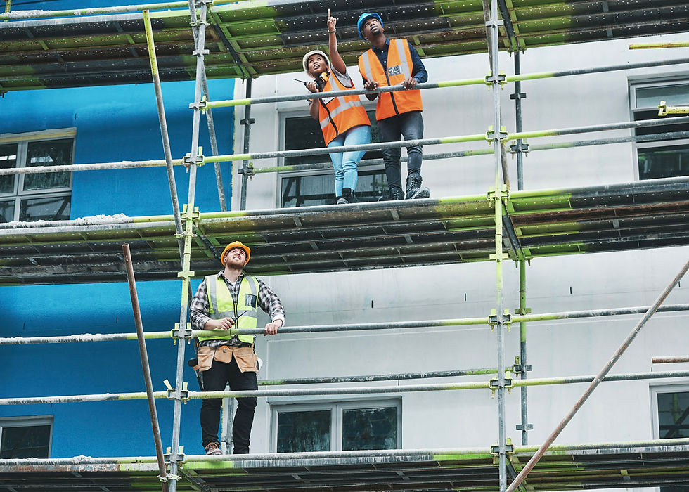 workers on scaffolding