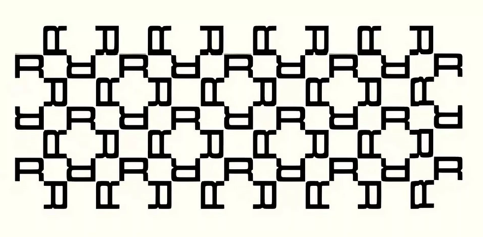 R used as a repeating background pattern
