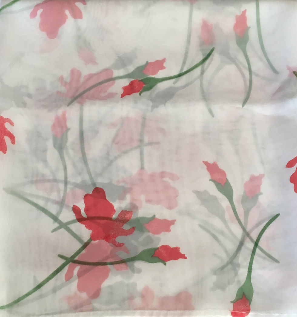 XALE VOIL FLORAL VERMELHO