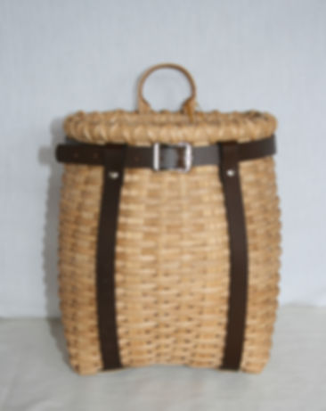 Munchkin - Decorative Adirondack Pack Basket with Leather Harness & Handle