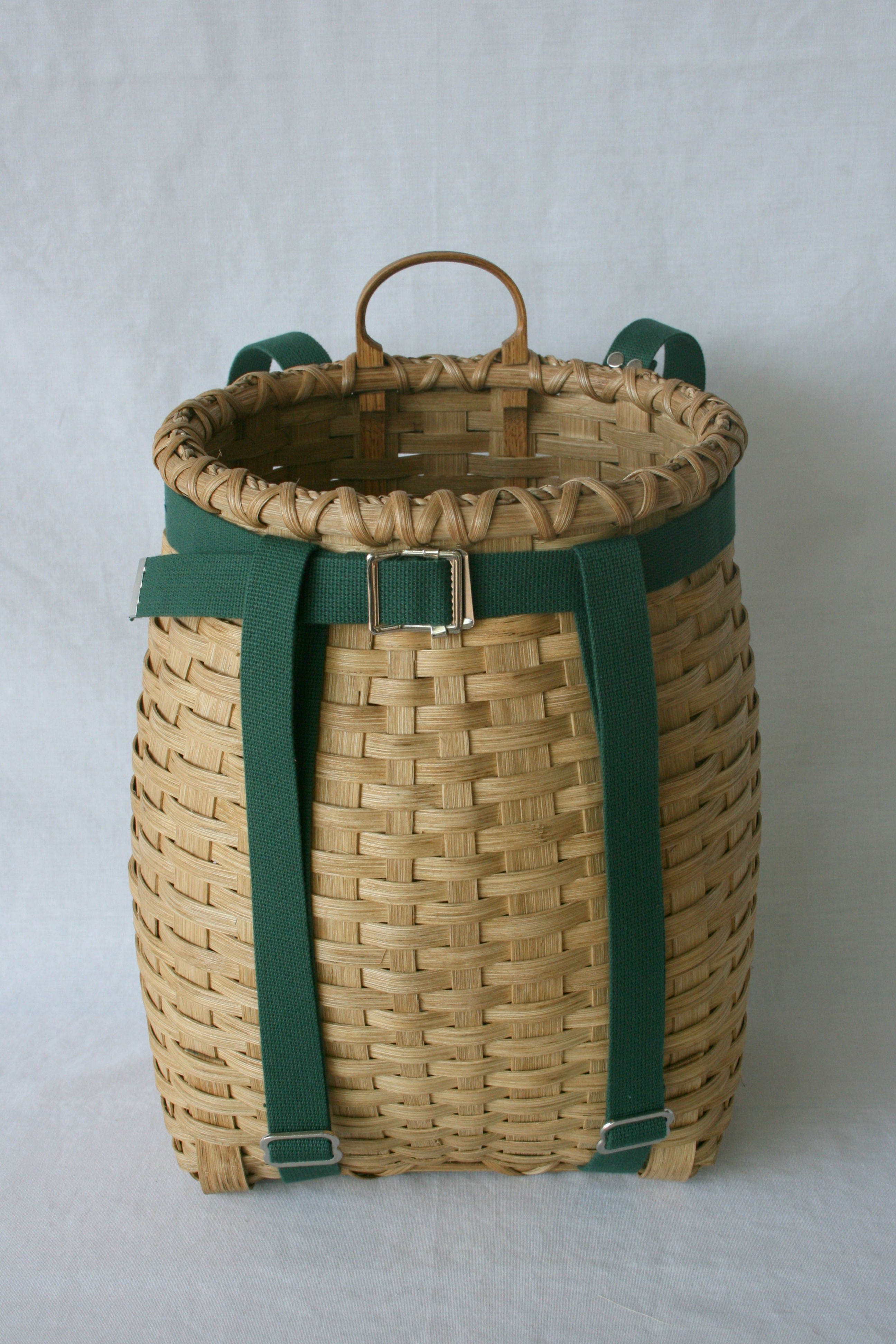 Hiker - Adirondack Pack Basket with Wood Handle, Webbing Harness