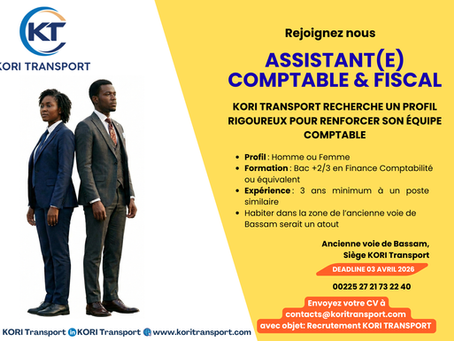 📢 𝐑𝐄𝐂𝐑𝐔𝐓𝐄𝐌𝐄𝐍𝐓 : 𝐊𝐎𝐑𝐈 𝐓𝐑𝐀𝐍𝐒𝐏𝐎𝐑𝐓 𝐀𝐆𝐑𝐀𝐍𝐃𝐈𝐓 𝐒𝐎𝐍 𝐄́𝐐𝐔𝐈𝐏𝐄 ! 🚛