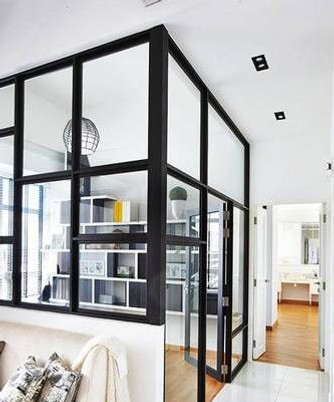 glass partitions sliding door
