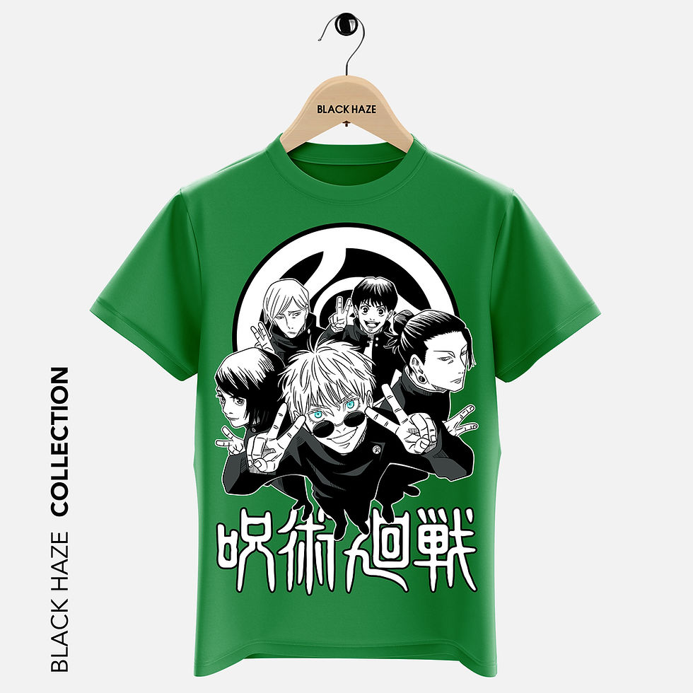 Miniature : JUJUTSU KAISEN BW T-Shirt By BLACK HAZE
