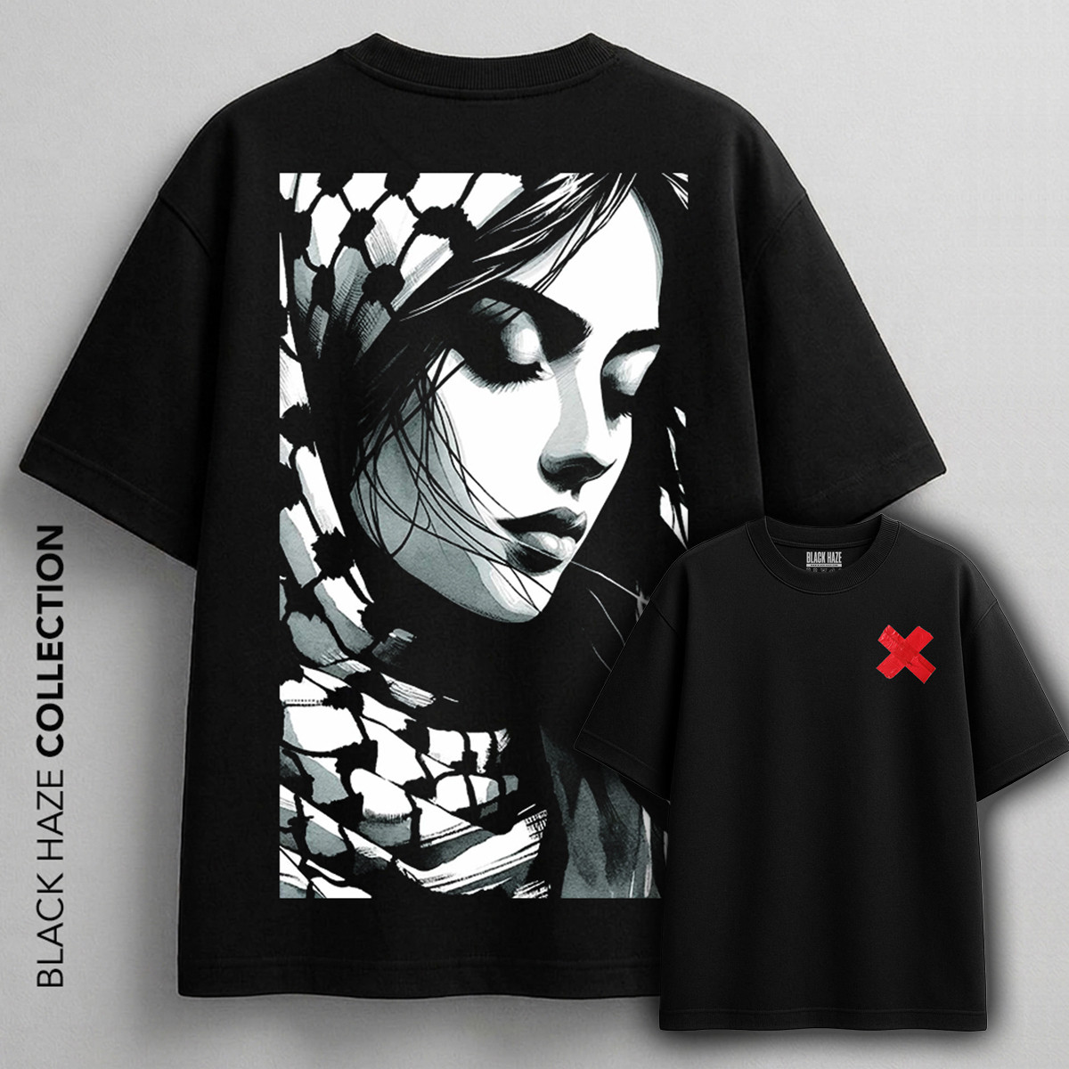 Lady Keffiya T-Shirt by BLACK HAZE