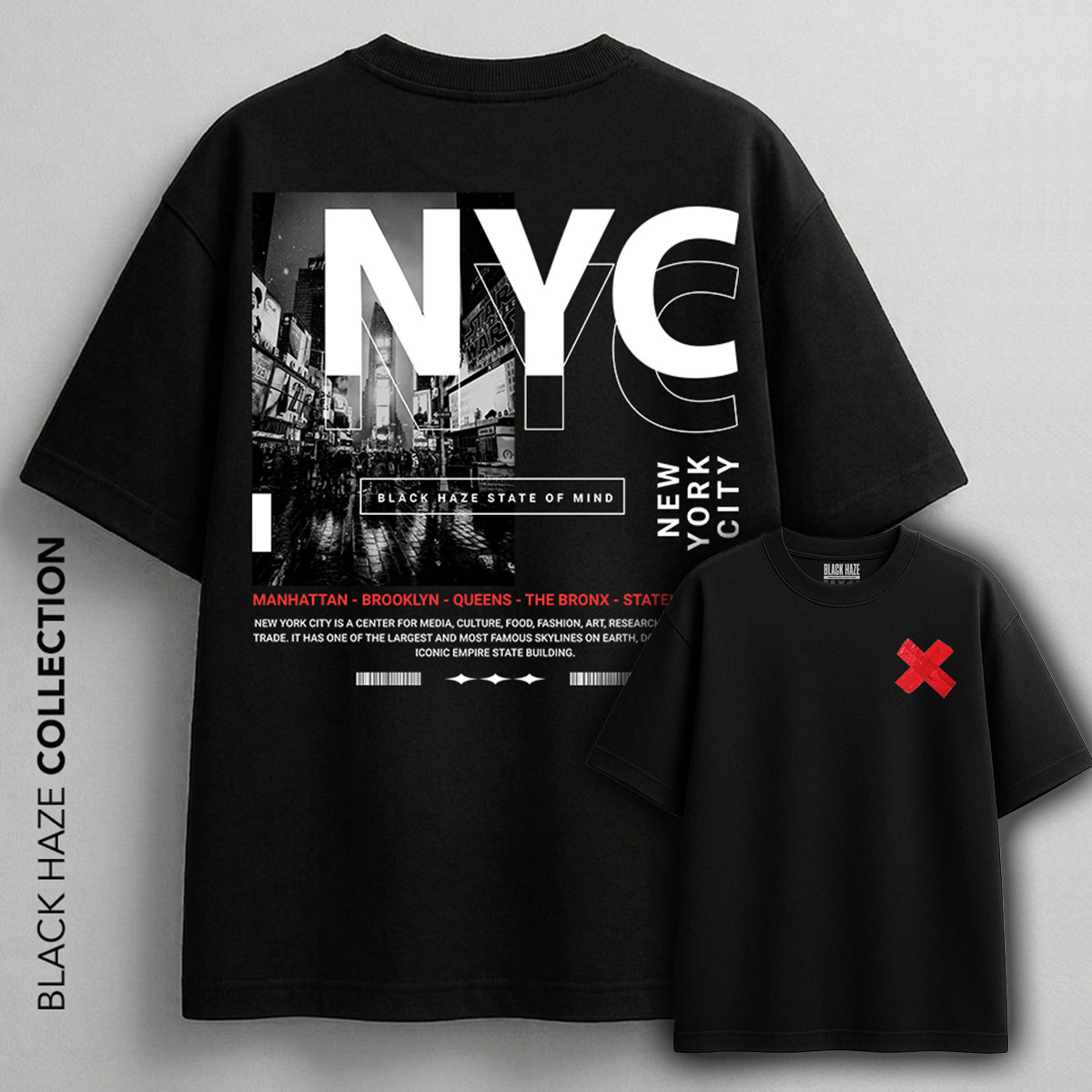 Red NYC T-Shirt by BLACK HAZE