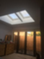 Velux windows set in flat ceiling