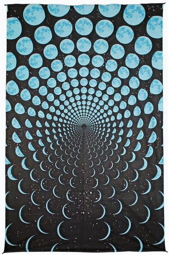 Moon Phases Lunar Tapestry  Rainbow Zen