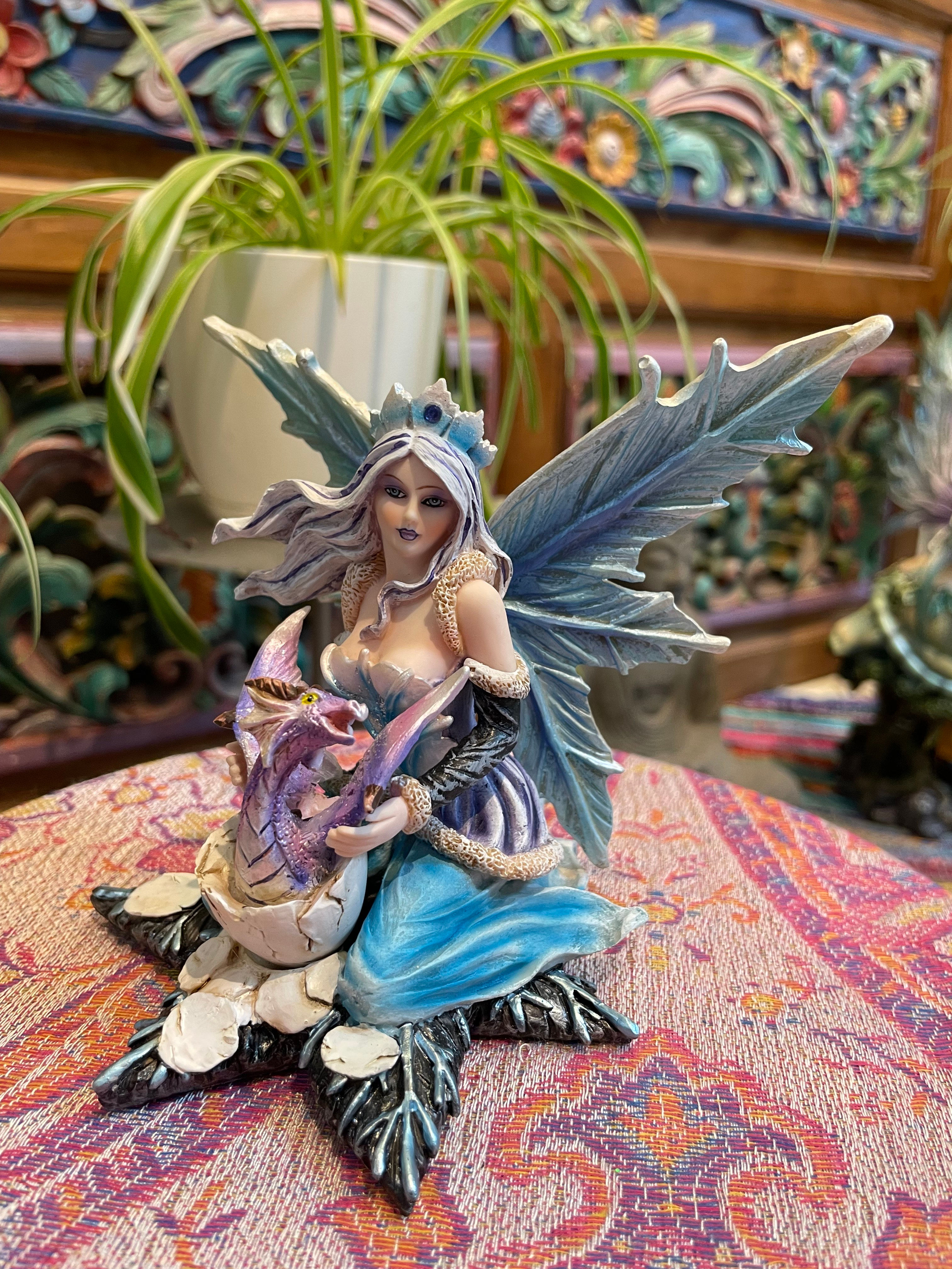 Blue Fairy with Baby Dragon on Star