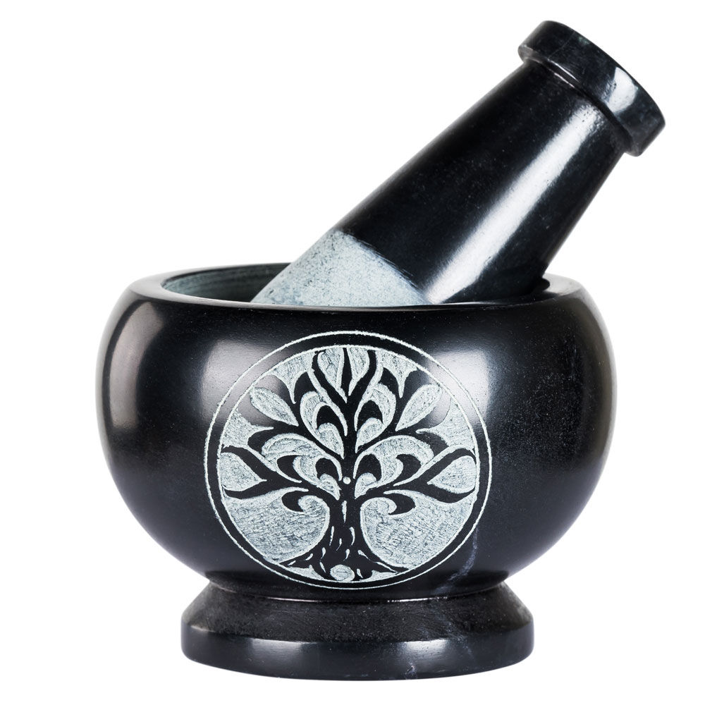 Black Tree of Life Mortar & Pestle