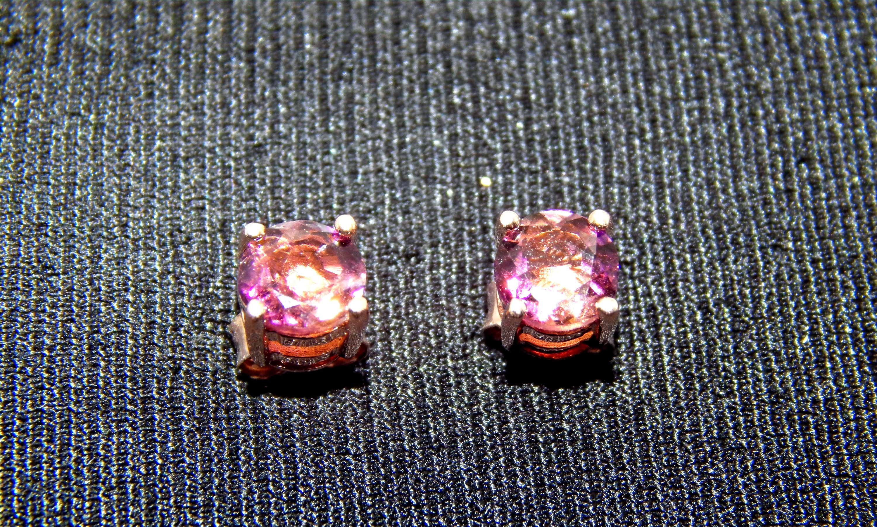 .925 Sterling Silver & Amethyst Stud Earrings