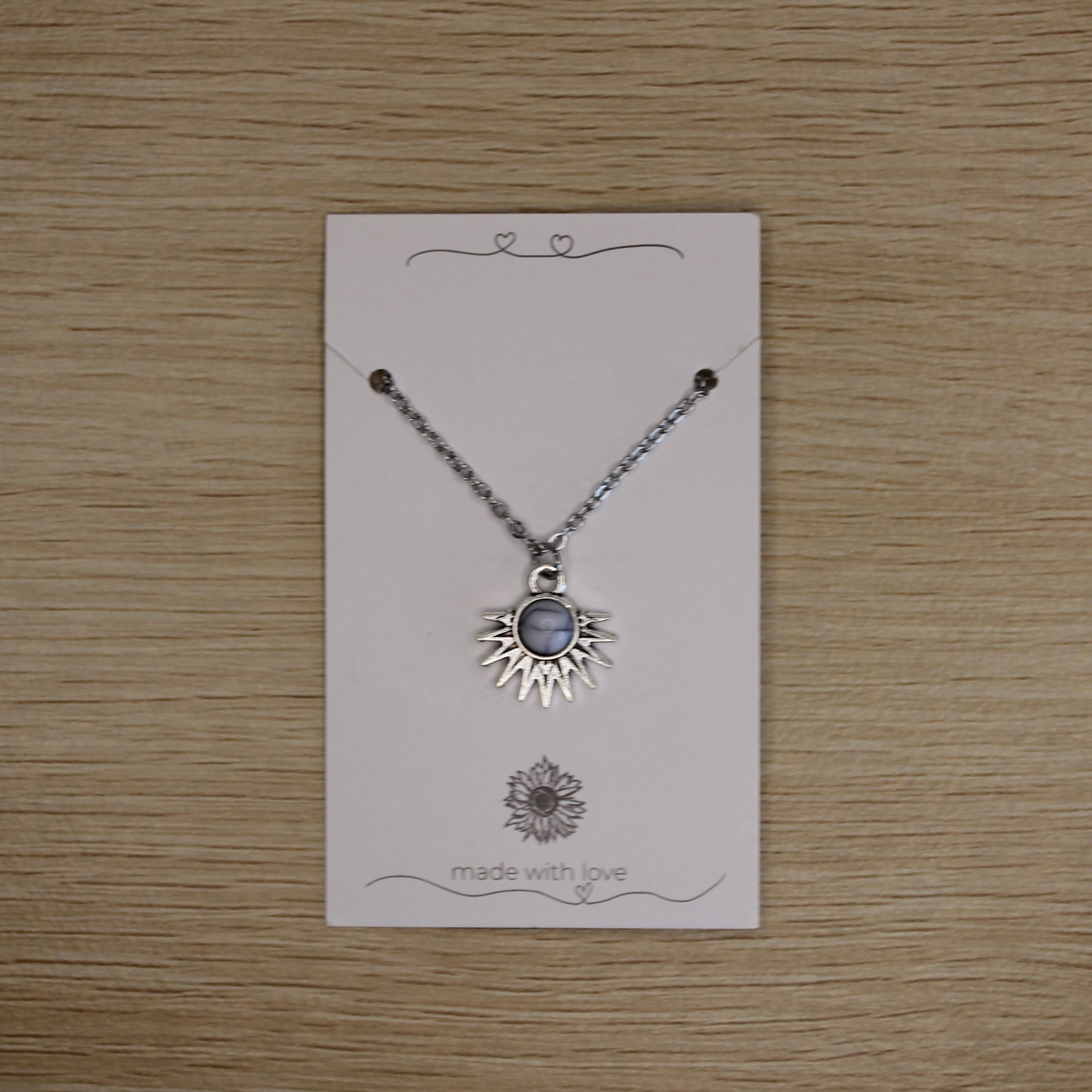 Silver Chain White Stone Spike