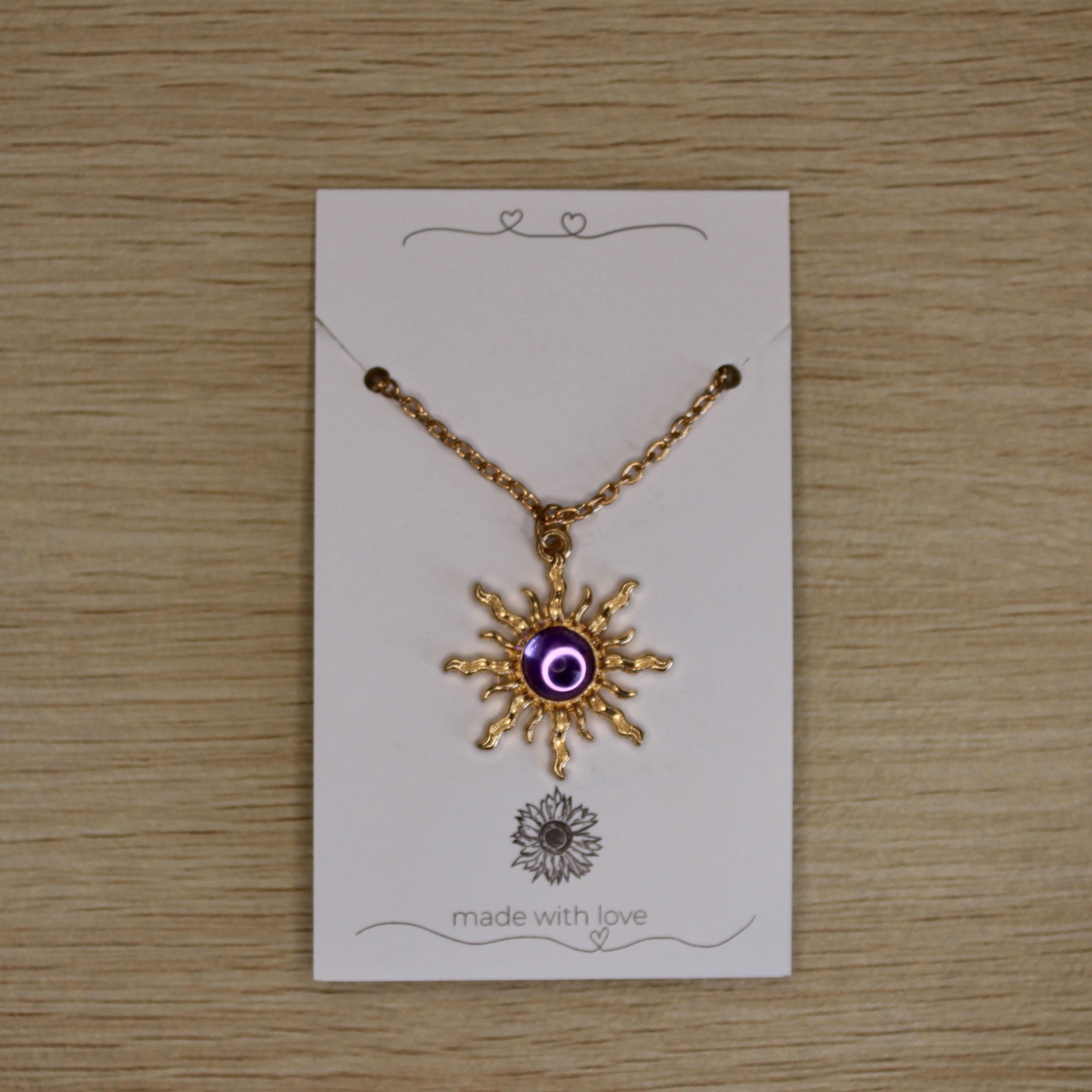 Gold Chain Star Purple Stone