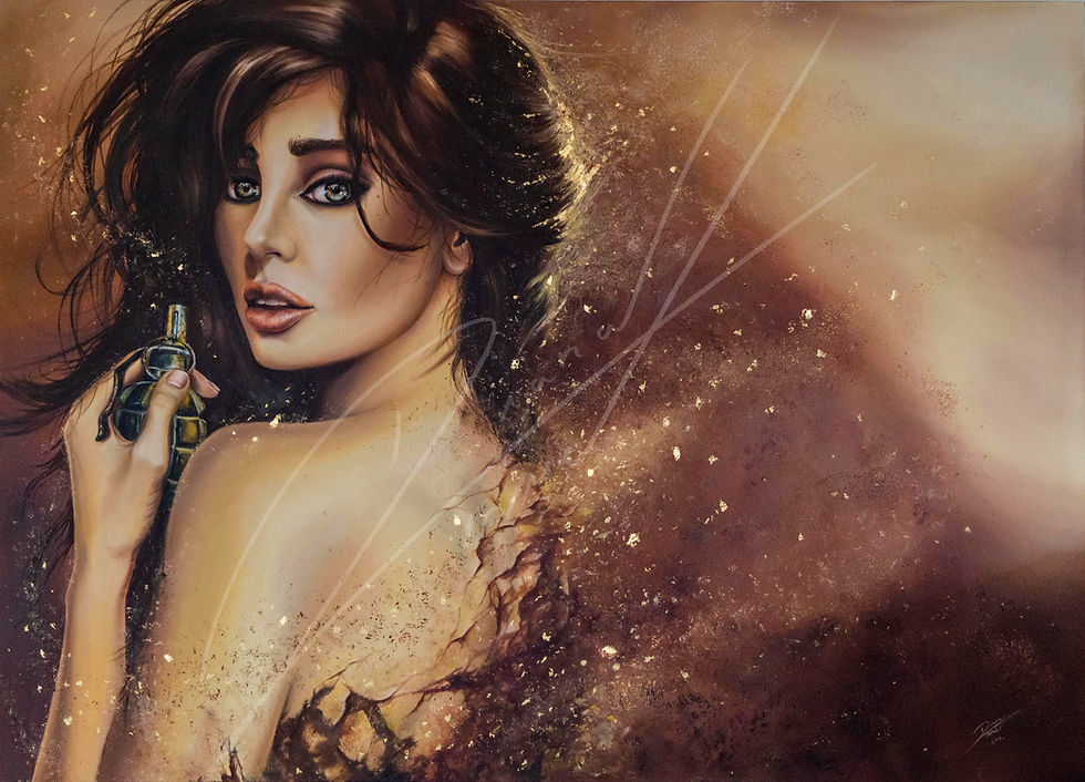 Author's replica. "DESERT FLOWER" painting on canvas.