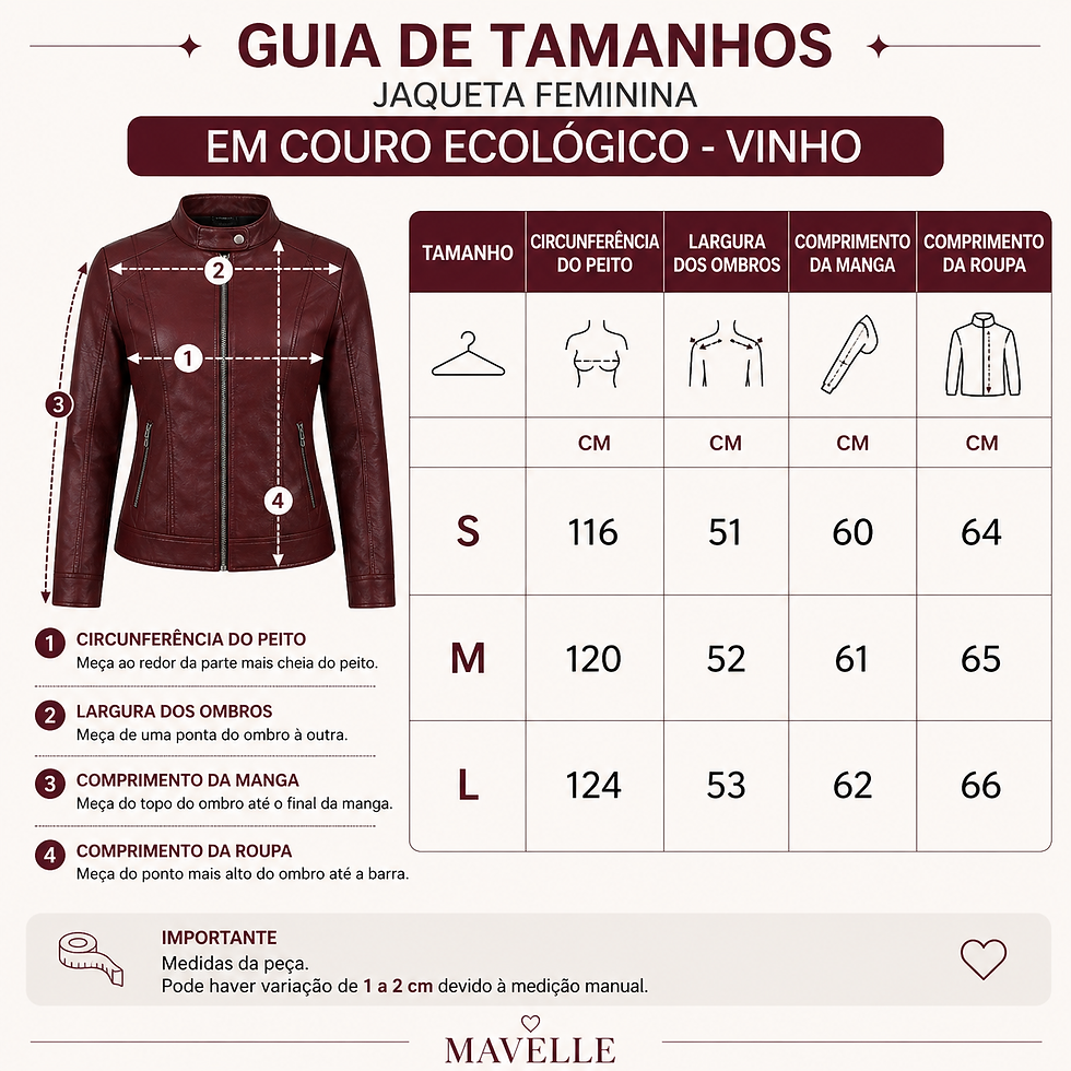 Miniatura: Jaqueta Feminina em Couro Ecológico - Vinho Tinto