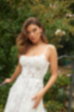 Martina Liana ML1749 wedding gown with lace straps and semi-sheer bustier bodice