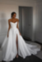 Keira Bridal Gown - A front view capturing the intricate lace detailing and timeless elegance.