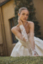 Steven Khalil Natalia wedding dress sitting