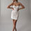 Thumbnail: Full view of the Blanche Bridal Chloe gown at Superior Bridal, showcasing its strapless champagne mini design