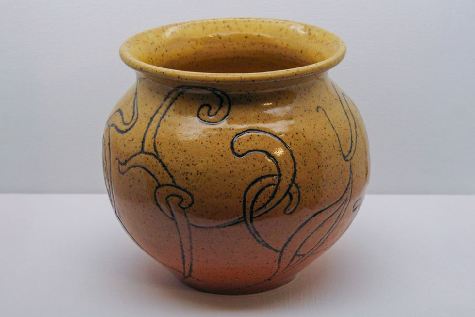 Bellied Vase with Inlay, Yellow