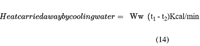Heat carried out by cooling water equation