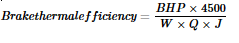BRAKE THERMAL EFFICIENCY equation