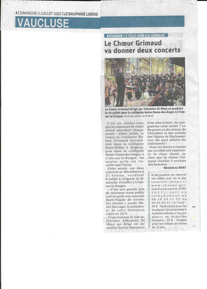 Le Dauphiné Libéré annonce concerts Grimaud juillet _2022.jpeg