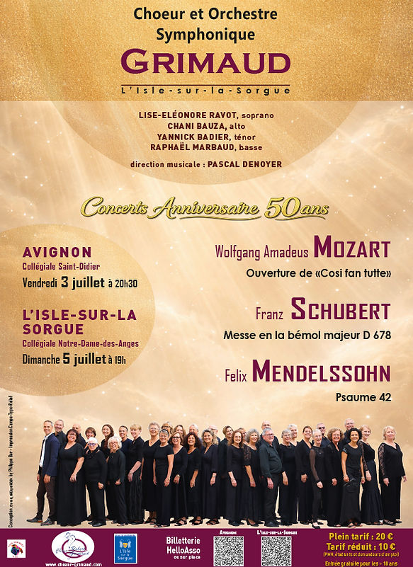 L'affiche concerts Choeur et orchestre Symphonique Grimaud juillet 2026
