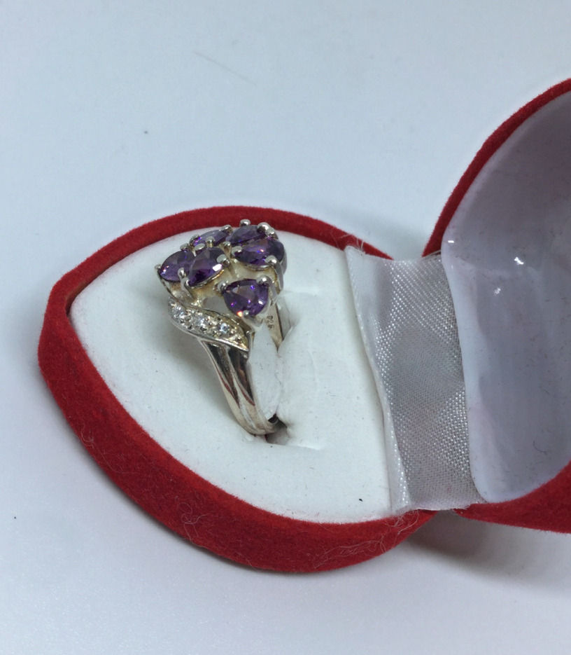 Miniature : Bague argent bouquet améthyste 