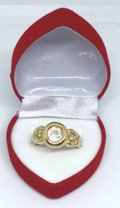 Miniature : Bague plaquée or oxyde princesse 