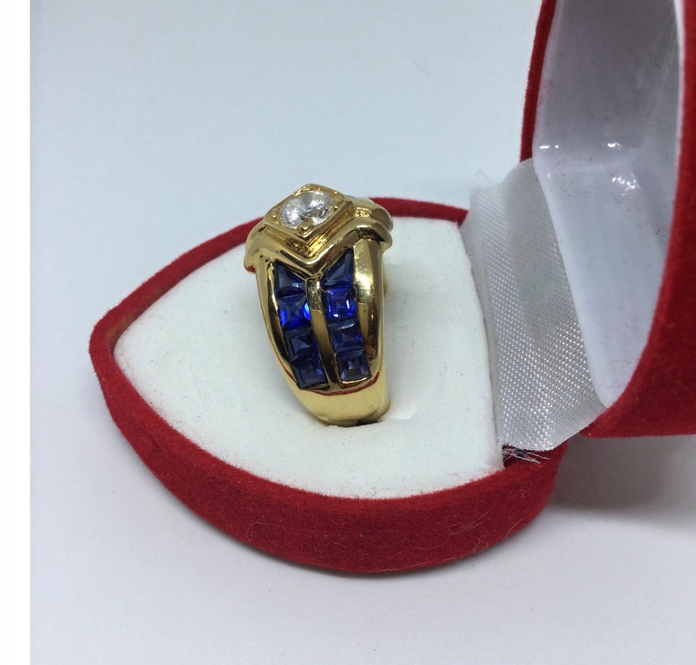 Miniature : Bague oxyde sertie rail saphir 