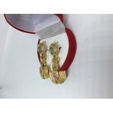 Miniature : Boucle d’oreille pendante India aigue marine 