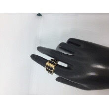 Miniature : Bague plaqué or saphir en pyramide 