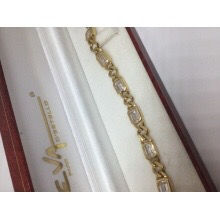 Miniature : Bracelet plaqué or rectangle oxyde 