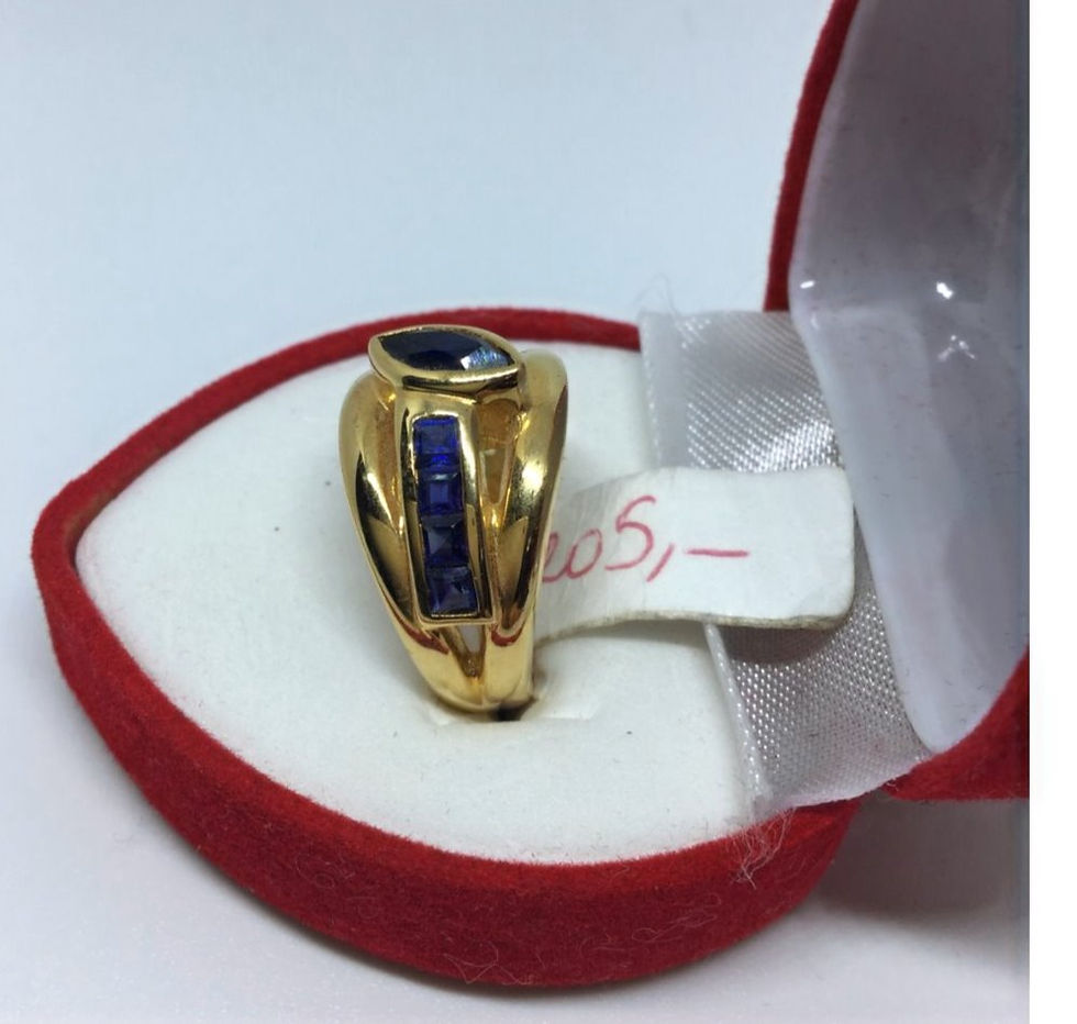 Miniature : Bague saphir forme losange creusé 