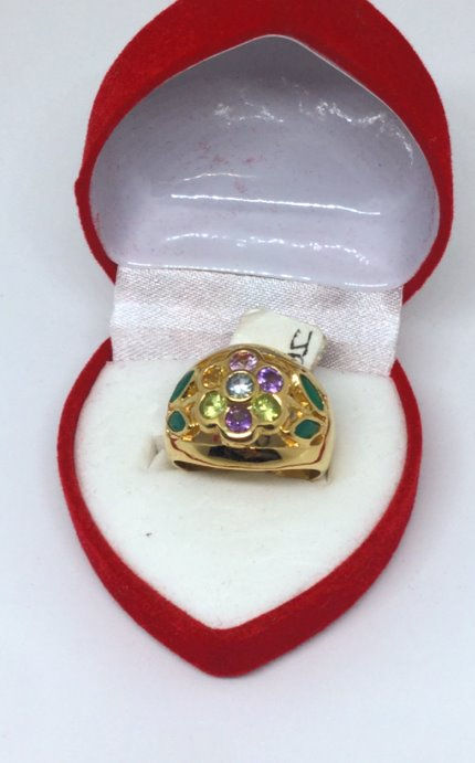 Miniature : Bague plaqué or fleur 